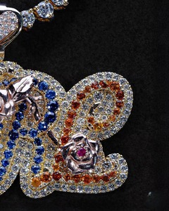 Colgante de Lujo con Nombre de Letra de Moissanita, Plata 925, Bañado en Oro de 18K, con Dijes Temáticos Iced Out, Colgante Personalizado con Nombre Estilo HipHop para Mujer - Product Image 4