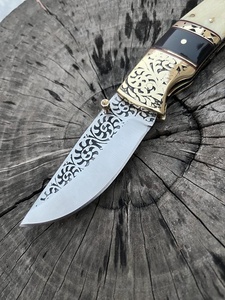 Cuchillo de bolsillo multifunción de acero inoxidable de Damasco 440C hecho a mano personalizado mango de hueso cuchillo de uso diario OEM disponible - Product Image 6