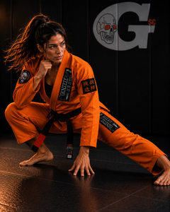 Women's <b>Orange</b> BJJ Kimono Regular Fit 100% Cotton Durable Jiu Jitsu Gi withcustom embroidery and Logo Patches - Product Image 3