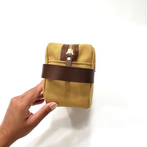 Leather Canvas Toiletry Bag Waterproof Travel Organizer Cosmetic Dopp Kit Large Capacity Travel <b>Case</b> LCTB-0087 - Product Image 6