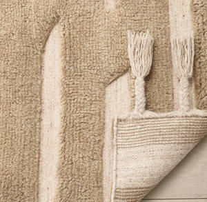 Alfombra de Lana Neutral de Lujo, Diseño Abstracto |   Alfombra de Pelo Corto Suave Anudada a Mano, Antideslizante, Apta para Mascotas, 1 Pieza, para Sala de Estar, Dormitorio, Hogar - Product Image 5