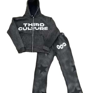 Conjunto de chándal informal para hombre con chaqueta de manga larga y pantalones deportivos ropa deportiva gimnasio ropa deportiva - Product Image 1