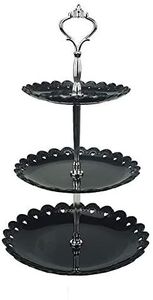 Support à gâteau rond en métal doré avec piédestal classique et miroir - Product Image 2