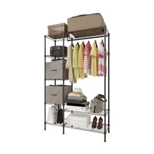 Organizzatore per Armadio a Due Livelli in Plastica Cromata Portatile per Casa e Bagno - Product Image 3