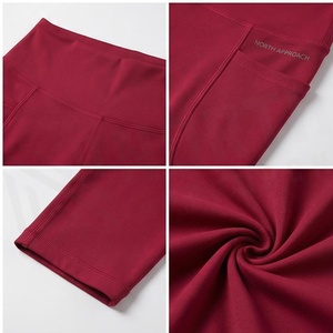 High Waist Full Length Yoga <b>Leggings</b> <b>With</b> <b>Pockets</b> Solid Color Seamless Spandex Polyester Four-Way Stretch Women's Activewear - Product Image 4