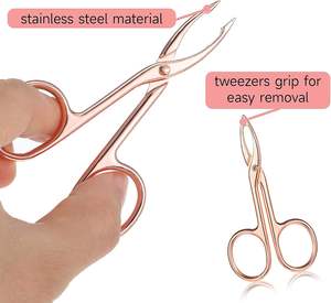 Juego de Pinzas de Precisión UBI de 3 Piezas con Punta de Tijera, Mango Ergonómico, Acero Inoxidable, Reutilizables y Duraderas para Cejas y Rostro - Product Image 2
