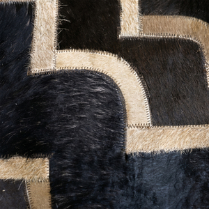 Alfombra de Lana Tejida a Mano Negra y Marrón Noir Keylink, Moderna, Geométrica, Antideslizante, Ecológica, para Sala de Estar, Dormitorio, Hotel - Product Image 3