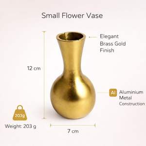 Mini Florero Decorativo Dorado de Aluminio para Mesa, Sala de Estar, Oficina y Centro de Mesa - Product Image 3