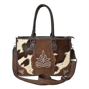Western Cowhide Leather Tote Bag for Women Genuine Hair On Hide Handbag with Adjustable <b>Shoulder</b> <b>Strap</b> - Product Image 1