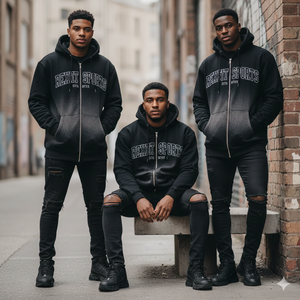 Sweat à capuche zippé Rexfit Sports, imprimé DTG personnalisé, effet délavé, en molleton épais, style streetwear, fermeture éclair intégrale, OEM - Product Image 6