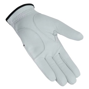 Gants de golf en cuir véritable blanc, respirants, unisexes, design demi-doigts, fermeture à enfiler - Product Image 4