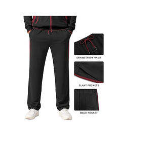 Conjuntos deportivos de 2 piezas para hombre, traje deportivo cálido para correr, conjunto deportivo informal con cremallera completa, 100% poliéster, algodón - Product Image 5
