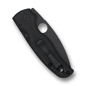Couteaux de poche pliants noirs avec lame entièrement dentelée à revêtement foncé, trou d'ouverture rond pour le pouce, poignée ergonomique et métal portable - Product Image 4