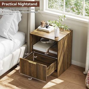 Modern Minimalist Hollow <b>Bedside</b> Cabinet Set with Golden Luxury Handles and Combination Drawers <b>Shelves</b> - Product Image 3