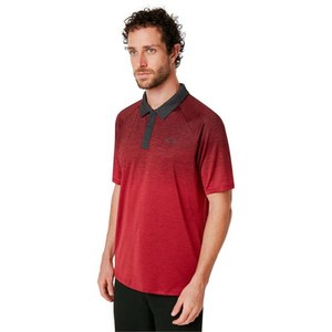 Chemise à manches courtes pour homme, bleu dégradé uni, tricotée, séchage rapide, coupe décontractée, 100% polyester, logo sur le devant - Product Image 2