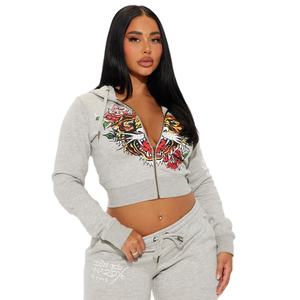 Conjunto Deportivo Informal con Cremallera para Mujer, Pantalón Sublimado, 2 Piezas, para Correr, Trotar, Deportes, Conjuntos Deportivos Personalizados para Mujer - Product Image 1