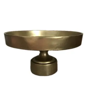 Single Tier Cake Stand Table Center Cake Display Stand For Home Dining Decoration Metal Aluminium Brass Finished Decorative