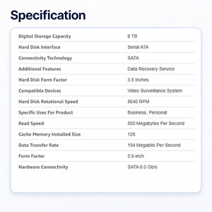 ฮาร์ดดิสก์ WD84PURZ มือสอง ความจุ 8TB สำหรับการตรวจสอบ ฮาร์ดไดรฟ์ภายใน SATA 6 Gb/s, แคช 128 MB, ขนาด 3.5 นิ้ว ใช้กับกล้องวงจรปิด NVR DVR NAS - Product Image 2