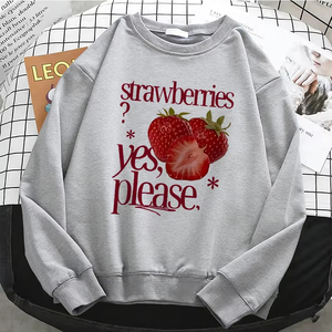 Sudaderas con capucha para mujer, sudaderas con capucha Sweet Strawberry para mujer, sudadera básica de forro polar cálido, sudaderas con capucha suaves de cuello redondo de calidad profesional - Product Image 3