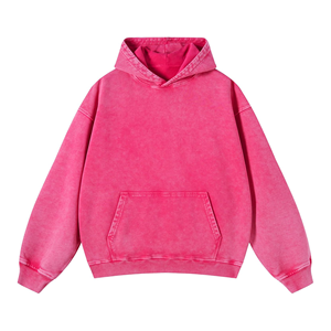 Brown Acid Wash <b>Oversized</b> <b>Hoodie</b> <b>Men</b> Unisex Pullover Sweatshirt Casual Solid Top With Kangaroo Pocket - Product Image 3