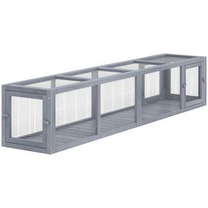 Recinto per Gatti in Legno Grigio Scuro 79"L X 15"W X 15"H, Protezione dalle Intemperie, Collegabile Internamente ed Esternamente per Gabbie e Casette per Animali - Product Image 1