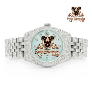 Relojes de Pulsera de Lujo con Diamantes de Moissanita y Acero Inoxidable Personalizados al por Mayor, Movimiento de Cuarzo, Estilo Hip Hop - Product Image 3