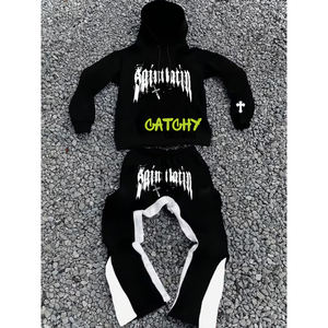 Conjunto Deportivo Personalizable con Estampado Puff, Sudadera con Capucha y Pantalones Deportivos, Ropa Deportiva Transpirable al por Mayor - Product Image 5