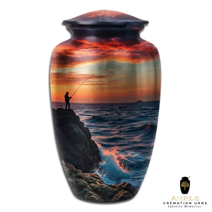 โกศบรรจุอัฐิสำหรับผู้ใหญ่ ลายตกปลา ขนาด 220 คิวบิกอินช์ เป็นมิตรกับสิ่งแวดล้อม ดีไซน์ปรับแต่งได้ ทนทาน ทำจากอะลูมิเนียม - Product Image 2