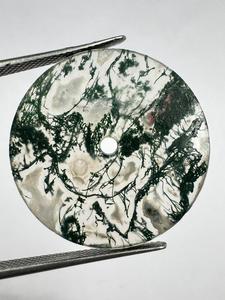 หน้าปัดนาฬิกาหินมอสอาเกตสีขาวทรงแบนขนาด 28.5 มม. หนา 0.8 มม. ขัดเงา (อัญมณีและหิน) - Product Image 5