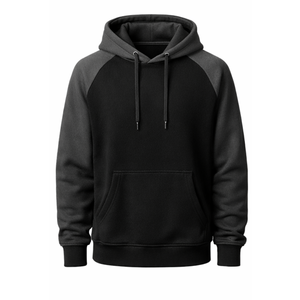 Sweat-shirts sport classiques à manches raglan bicolores noir et gris anthracite, pull-over contrasté de haute qualité, streetwear pour hommes - Product Image 1
