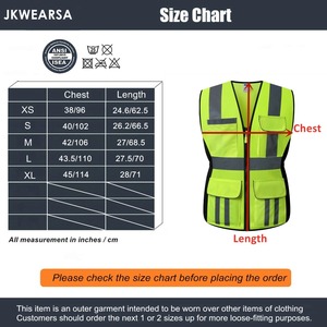 Chaqueta de Seguridad Reflectante Amarilla de Alta Visibilidad para Hombre, Uniforme de Guardia de Seguridad y Patrulla, Material de Poliéster, Multibolsillos - Product Image 6