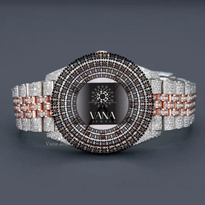 นาฬิกาข้อมือควอตซ์อนาล็อก VANA JEWELS หน้าปัดทรงกลมประดับเพชรเต็มหน้าปัด ตัวเรือนสแตนเลสสตีล ดีไซน์หรูหราทันสมัยสำหรับผู้หญิง - Product Image 1