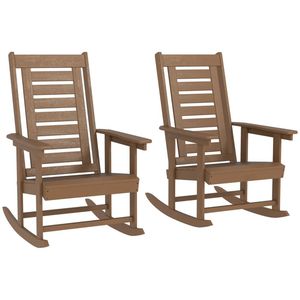 Set di 2 Sedie a Dondolo Marroni per Esterni, Ideali per Terrazze - Product Image 5