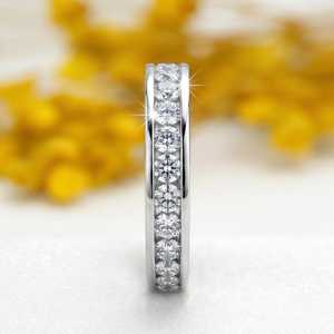 High Quality Luxury Lab Grown Round Brilliant Cut Eternity Band <b>Ring</b> 14K Solid White Gold Fine <b>Proposal</b> Wedding Gift For Lovers - Product Image 2