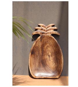 Plato Rectangular de Madera de Acacia con Diseño Floral, Hecho a Mano, Esmaltado y Pulido, Ecológico, Moderno - Product Image 6