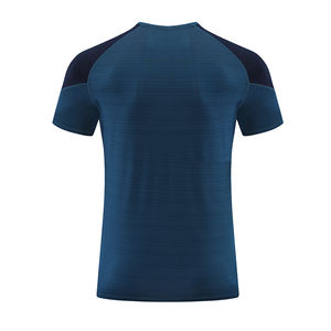 Vêtements de sport en gros OEM, t-shirts vierges, impression personnalisée du logo, vêtements teints, spandex/polyester, t-shirt de sport uni pour hommes - Product Image 2