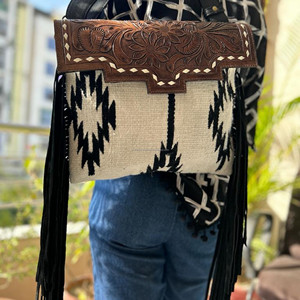 Nouveau sac à main de couverture selle élégant occidental bracelet en cuir usiné sacs latéraux aztèques de haute qualité sac sculpté à la main coloré Vintage - Product Image 3