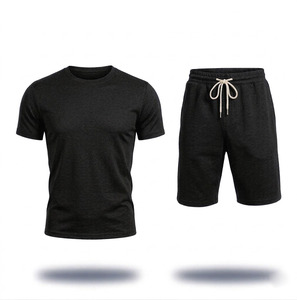 Conjunto de Camiseta y Pantalones Cortos Deportivos Unisex de Verano, 100% Algodón, Transpirable, Estampado, Tallas Grandes, Estilo Casual - Product Image 4