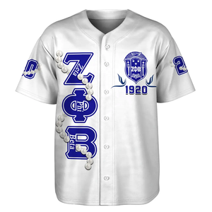 Camiseta de béisbol de la Hermandad de mujeres Zeta Phi Beta, logotipo de diseño personalizado, estampado de moda Vintage de alta calidad, botón informal de verano Edsel - Product Image 1