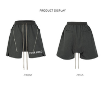 Shorts Cargo Homme Décontracté Léger Respirant à Logo Personnalisé, Taille Élastique, Double Fermeture Éclair Large, Style Urbain Estival