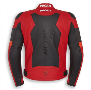 Unisex Rucati Cowhide Leather Waterproof Printed <b>Racing</b> <b>Jacket</b>/Chaqueta MotoCP Style CE Level 2 Armor Motorcycle Track Riding - Product Image 3