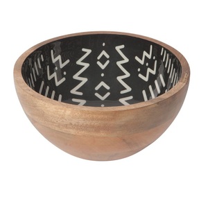 Bol en bois naturel personnalisable, best-seller, avec impression émaillée, forme ronde, pour la maison, bol de service en bois pour la cuisine - Product Image 2