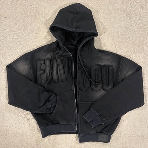 Ensemble de survêtements personnalisés avec sweat à capuche zippé et pantalon de jogging, broderie et patchs, pour hommes, fabricant de vêtements - Product Image 3
