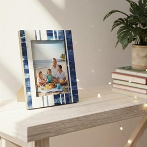 Cadre photo floral en os incrusté, artisanal, décoration d'intérieur, installation sur table, écologique, incrustation d'os faite à la main - Product Image 4
