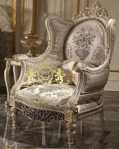 Ensemble de chaises d'angle en bois sculpté à la main, chaises de salon de luxe pour la chambre à coucher, de Style européen, 6 pièces - Product Image 2