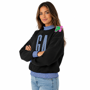Sweat-shirt personnalisé à col montant motif État de Géorgie avec lettrage à carreaux écossais, imprimé sur le devant, bordure côtelée, écologique, vêtement d'hiver GA - Product Image 3