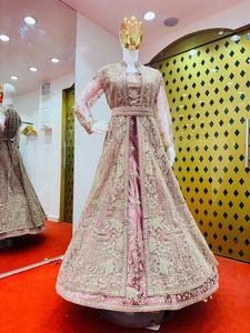 New Arrival Velvet Lehenga with Heavy Jarkan Stone Shrug, Belt & Dupatta Trending Mastani Style Winter Set - Product Image 3