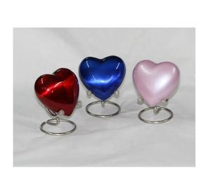 Mid Night Blue Heart Cremation Urn Colorful Metal and Wood for Ashes of Adults Babies Pets Memorial Occasions - Product Image 3