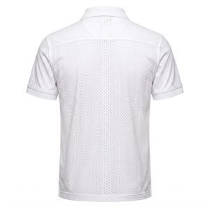Polo pour homme en tissu ajouré d'été, respirant et décontracté, OEM ODM, vente en gros, usine, logo personnalisé, faible MOQ - Product Image 2