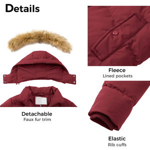 Chaqueta Larga Acolchada para Mujer, con Aislamiento Térmico, Rellena de Plumón, con Capucha, para Clima Frío, Ropa Casual para Exteriores - Product Image 6